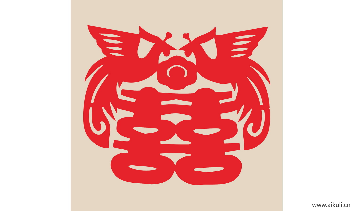 H-PSD分层婚庆双喜喜字传统艺术剪纸剪影