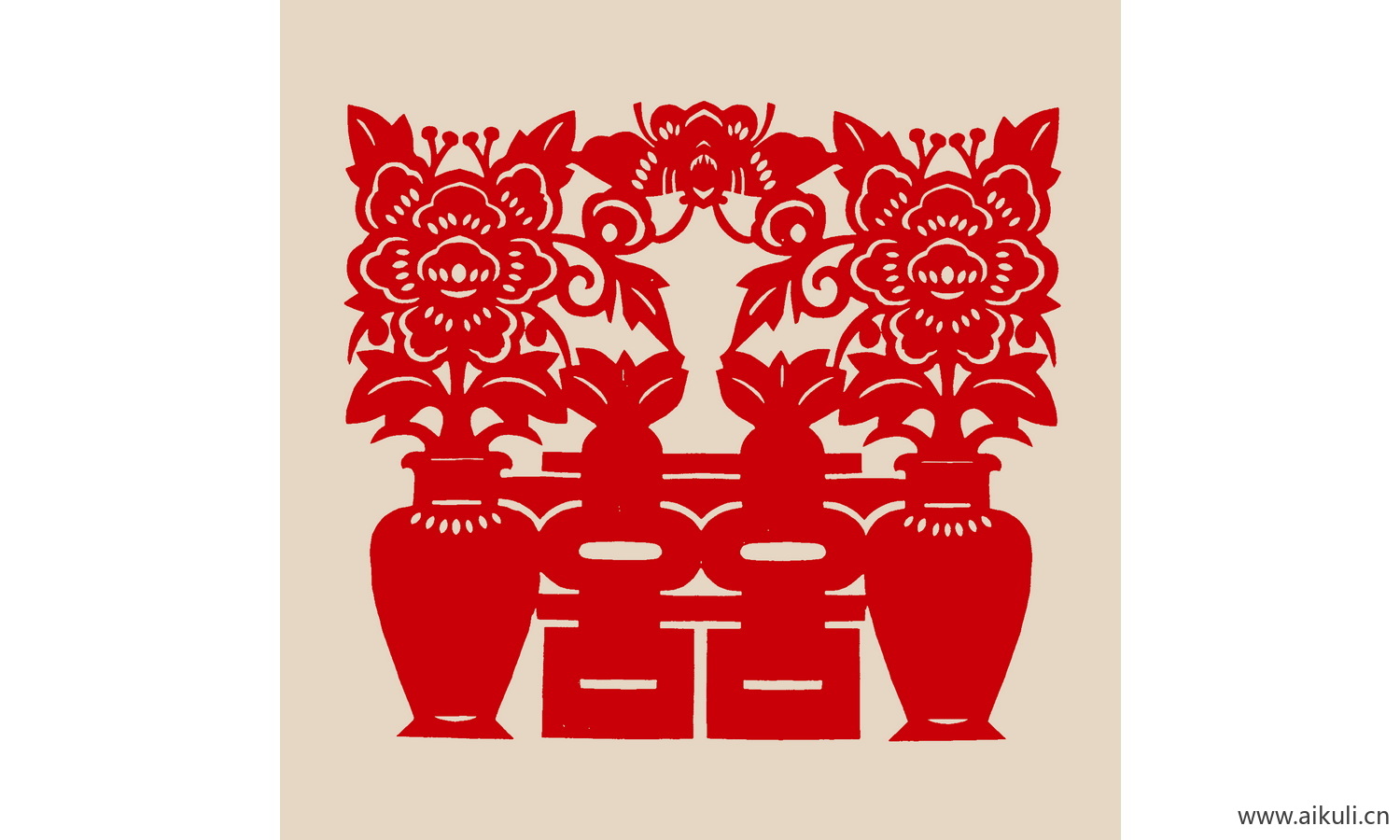 传统艺术PSD分层 婚庆双喜喜字105-PS剪纸剪影