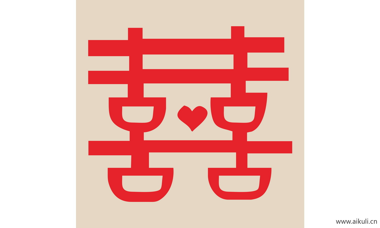 婚庆 双喜 喜字 M-PSD剪纸分层