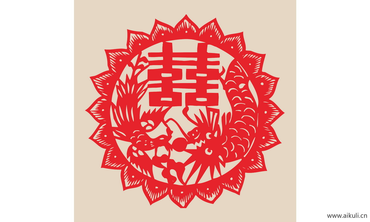 婚庆 双喜 喜字 传统 艺术 剪纸 BB-PSD分层