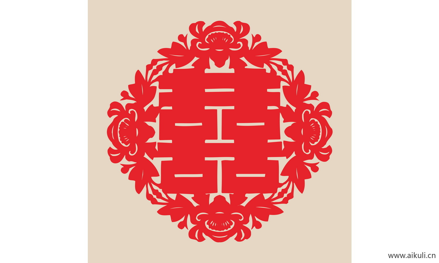 2-PSD分层 婚庆 双喜 喜字 传统 艺术 剪纸 剪影