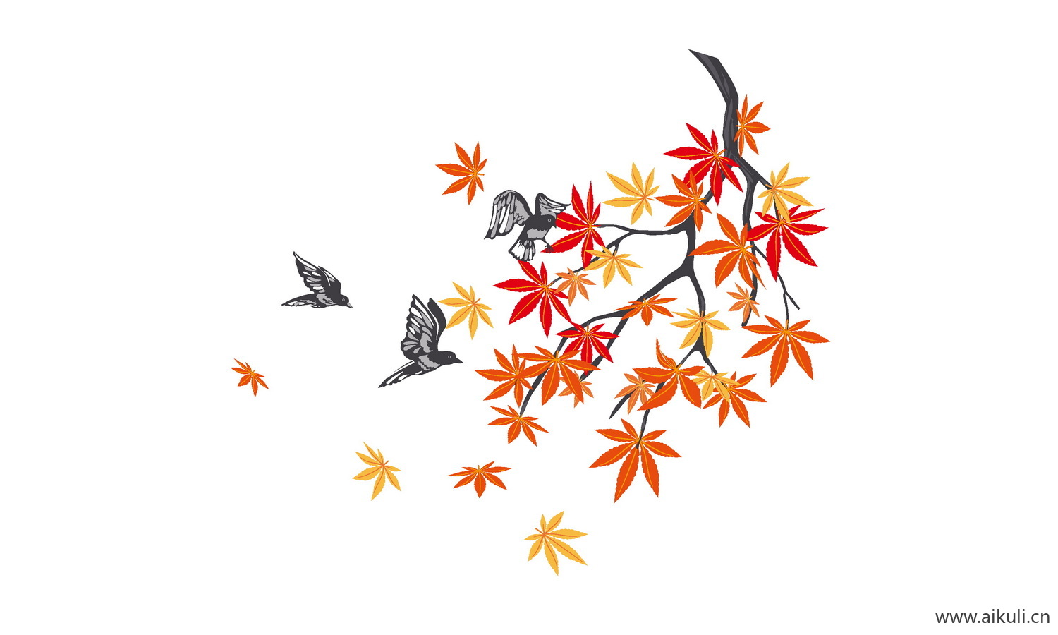 枫叶落叶树叶秋天海报png