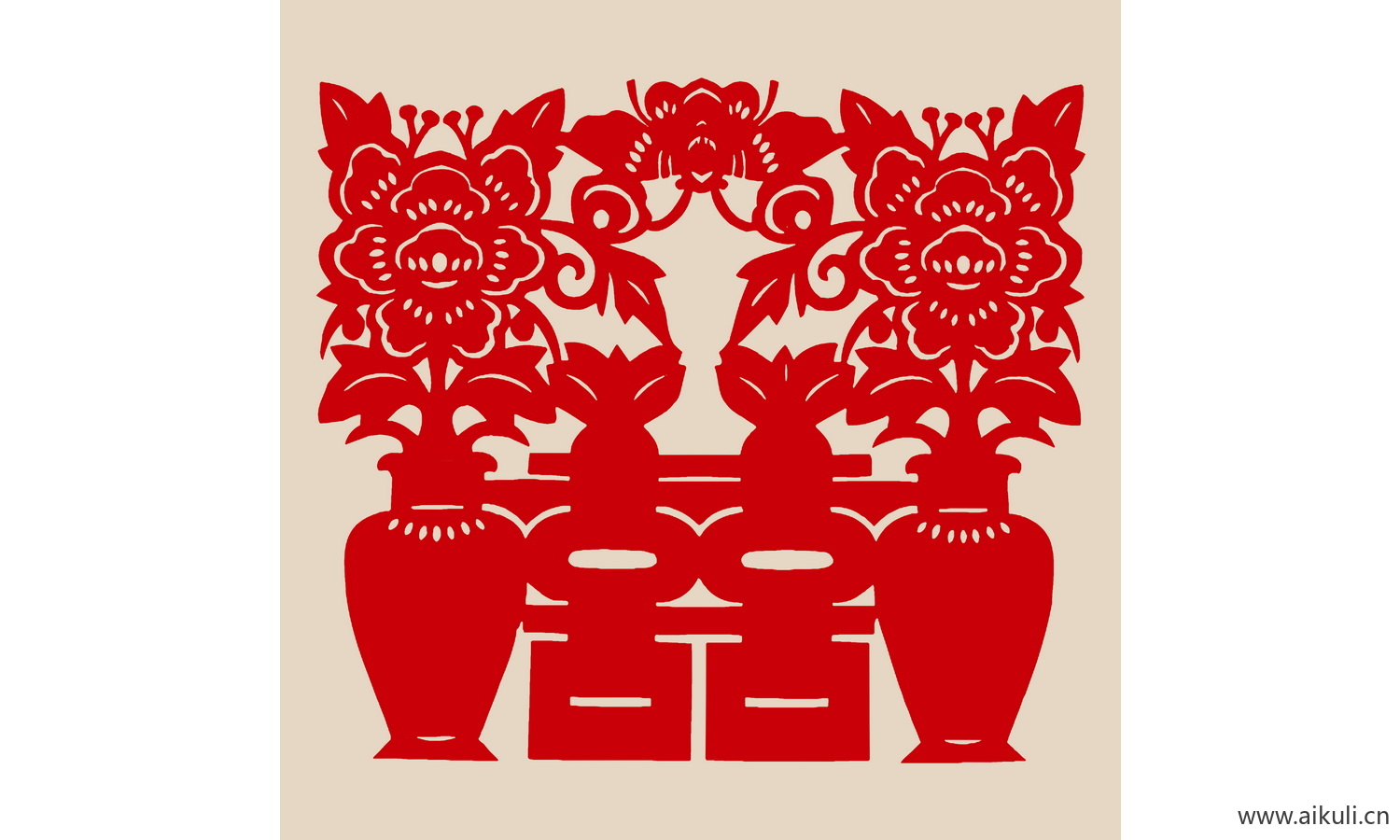 PSD分层中式传统婚庆双喜喜字D-PS剪纸剪影
