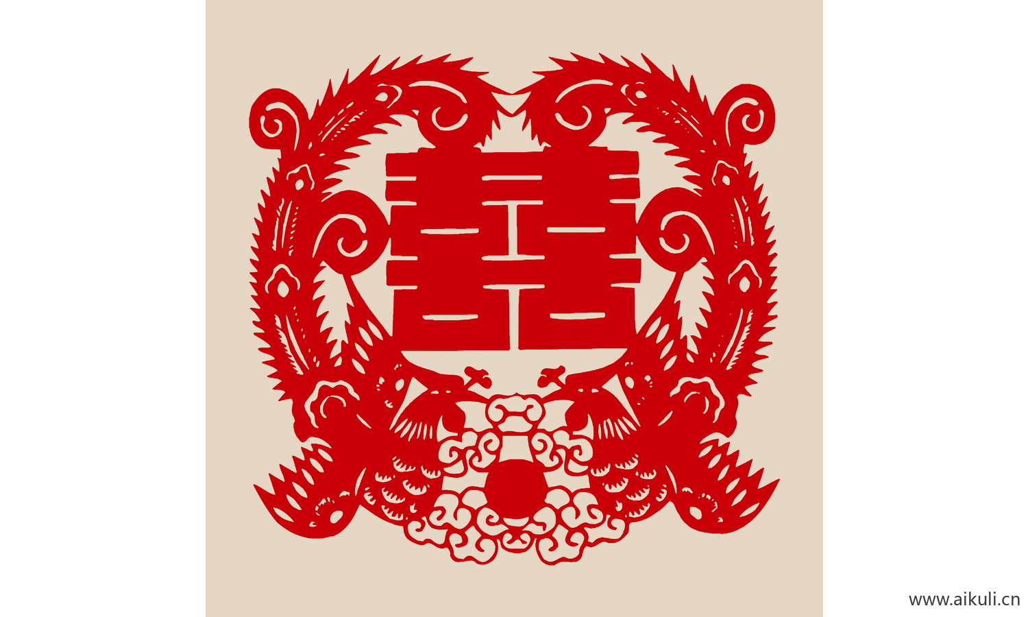 传统艺术D-PSD分层婚庆双喜喜字剪纸剪影
