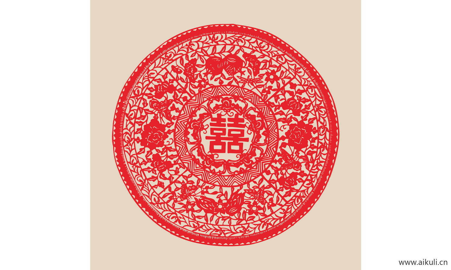 1-PSD分层 婚庆 双喜 喜字 传统 艺术 剪纸 剪影