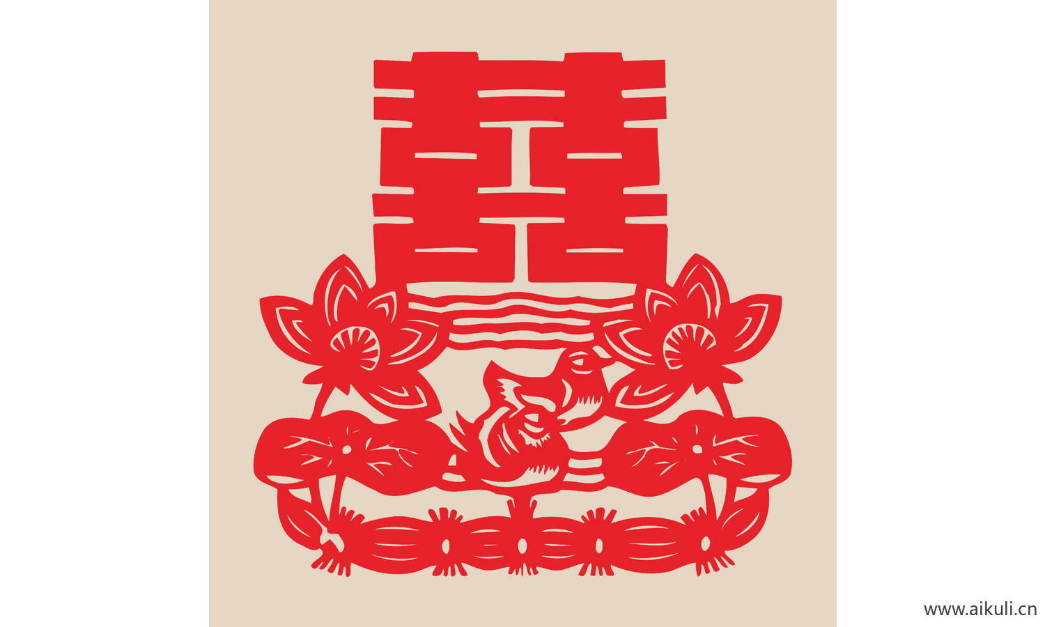 E-PSD分层 婚庆 双喜 喜字 传统 艺术 剪纸 剪影