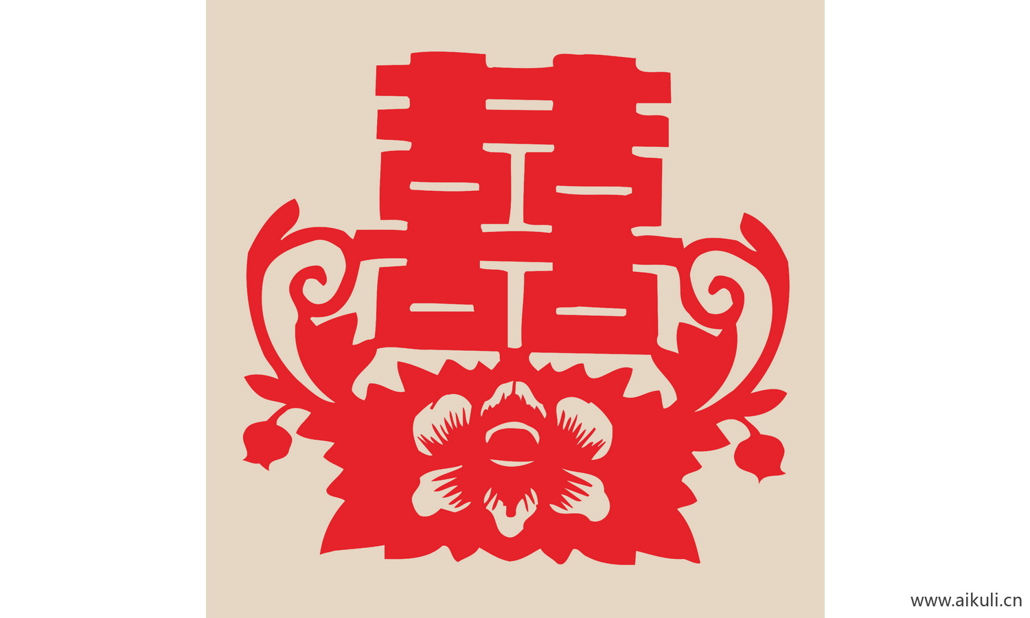 L-PSD分层婚庆双喜喜字传统艺术剪纸剪影