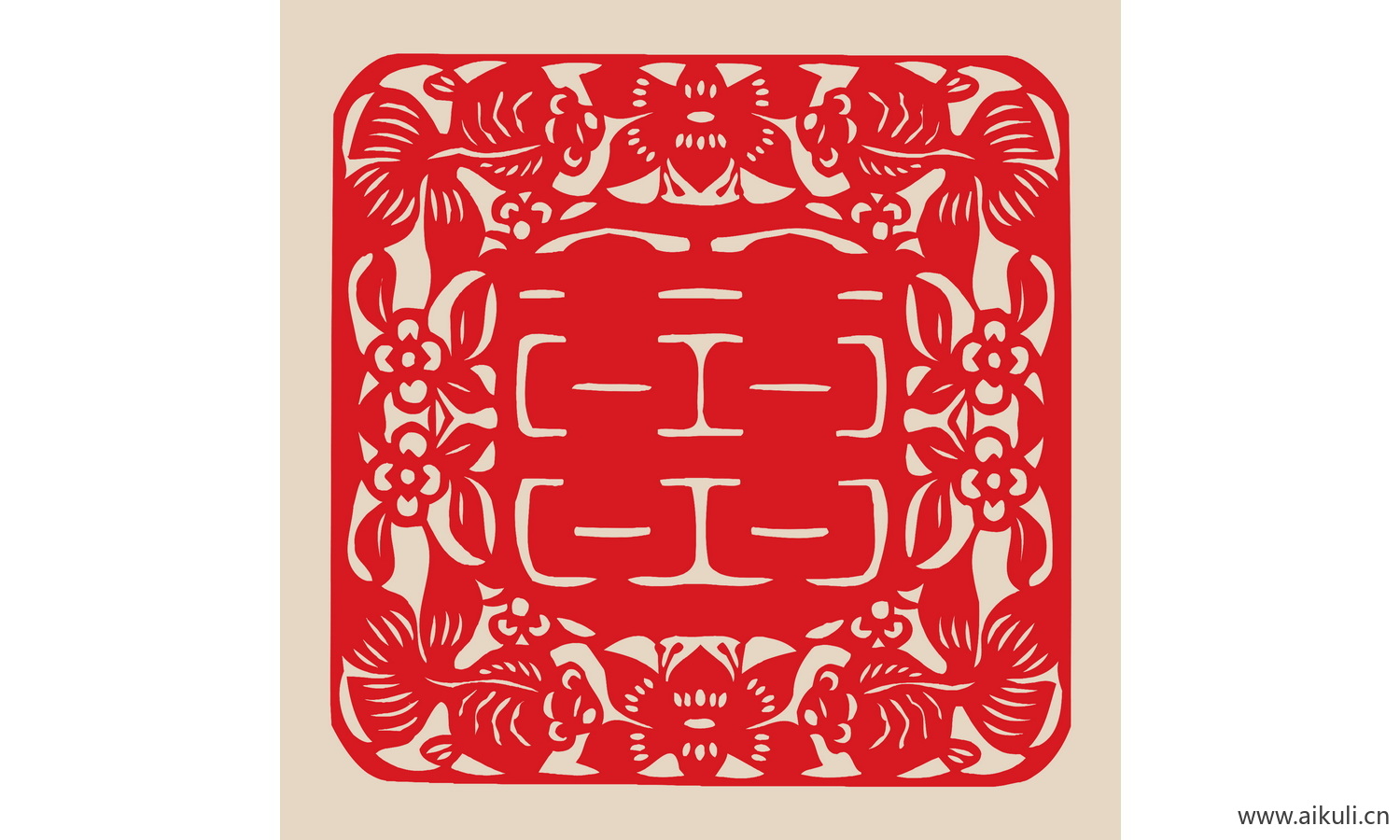 喜字传统艺术F-PSD免扣剪纸
