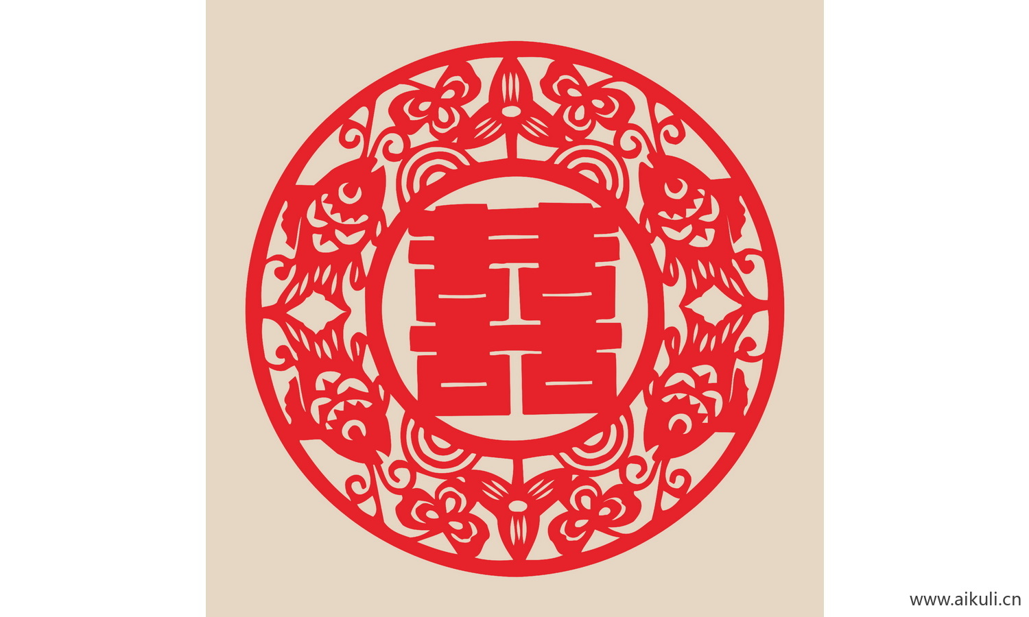 Y-PSD分层婚庆双喜喜字传统艺术剪纸剪影