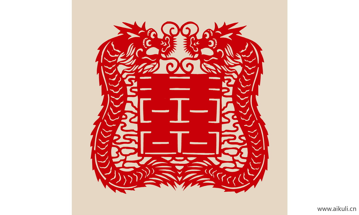 传统艺术PSD分层 婚庆双喜喜字104-PS剪纸剪影