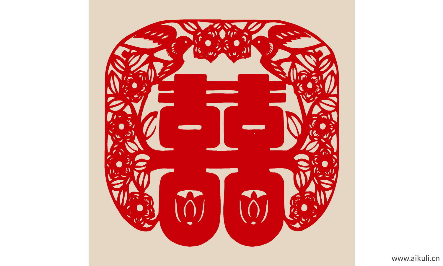 PSD分层中式传统婚庆双喜喜字Y-PS剪纸剪影