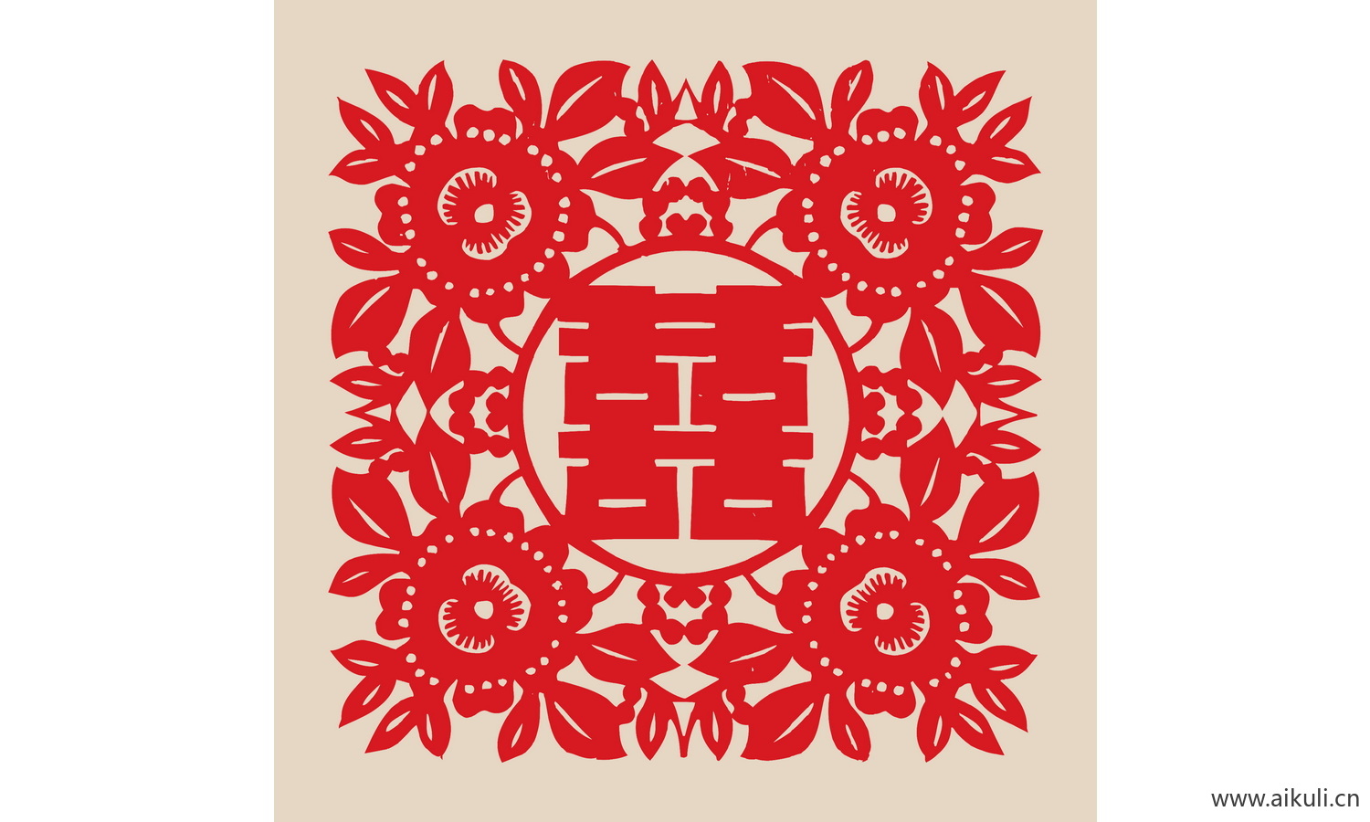 喜字传统艺术O-PSD免扣剪纸