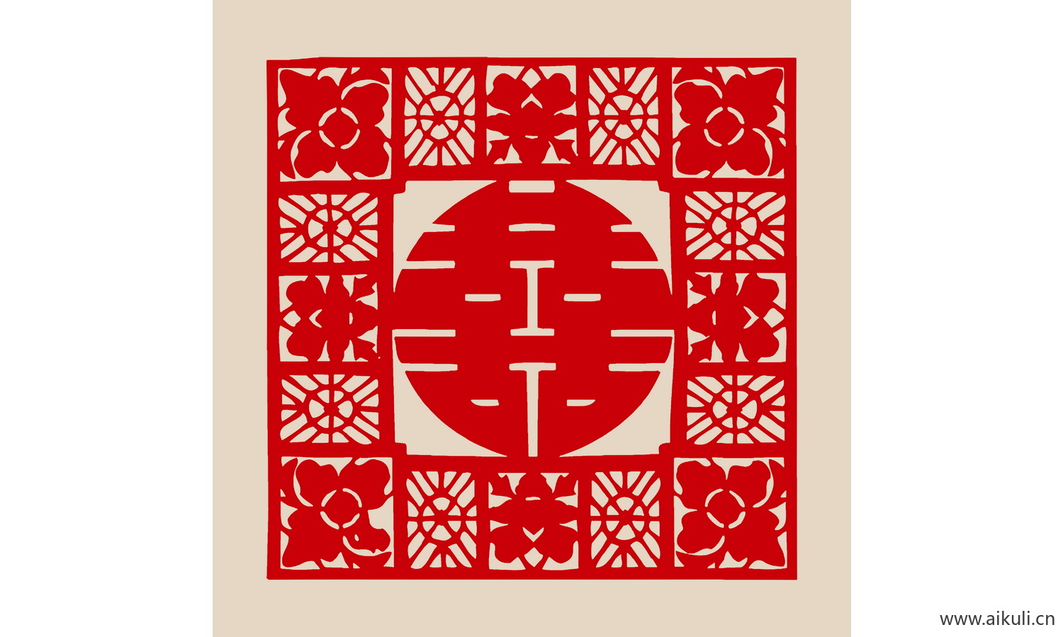 中式传统婚庆双喜喜字剪纸剪影18-PSD分层