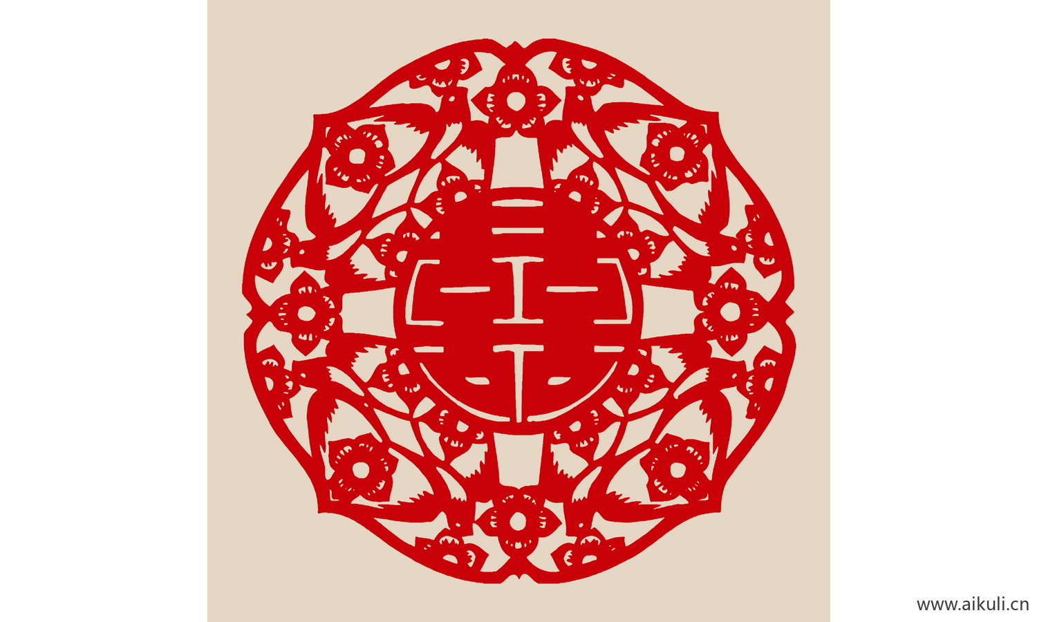 中式传统婚庆双喜喜字剪纸剪影20-PSD分层