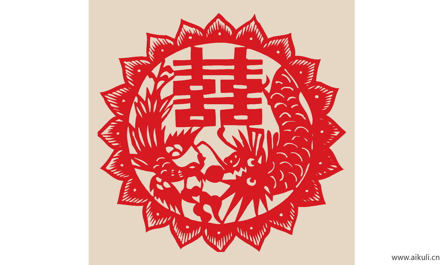 喜字 传统 艺术E-PSD免扣剪纸