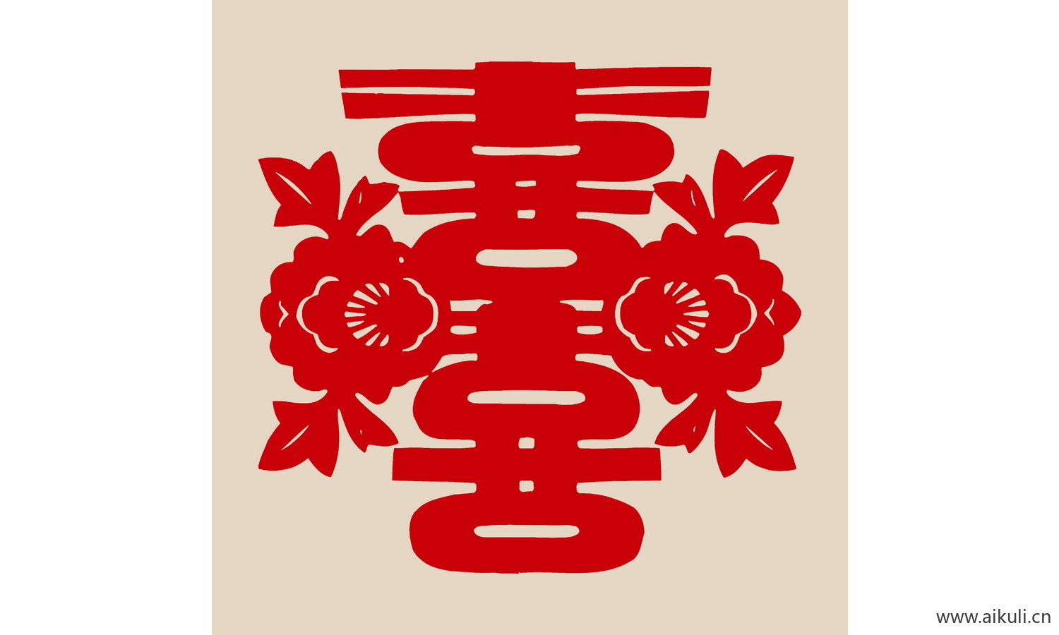 传统艺术M-PSD分层婚庆双喜喜字剪纸剪影
