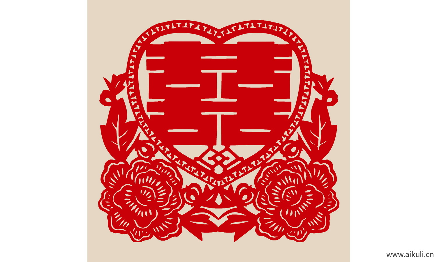 中式传统婚庆双喜喜字剪纸剪影12-PSD分层
