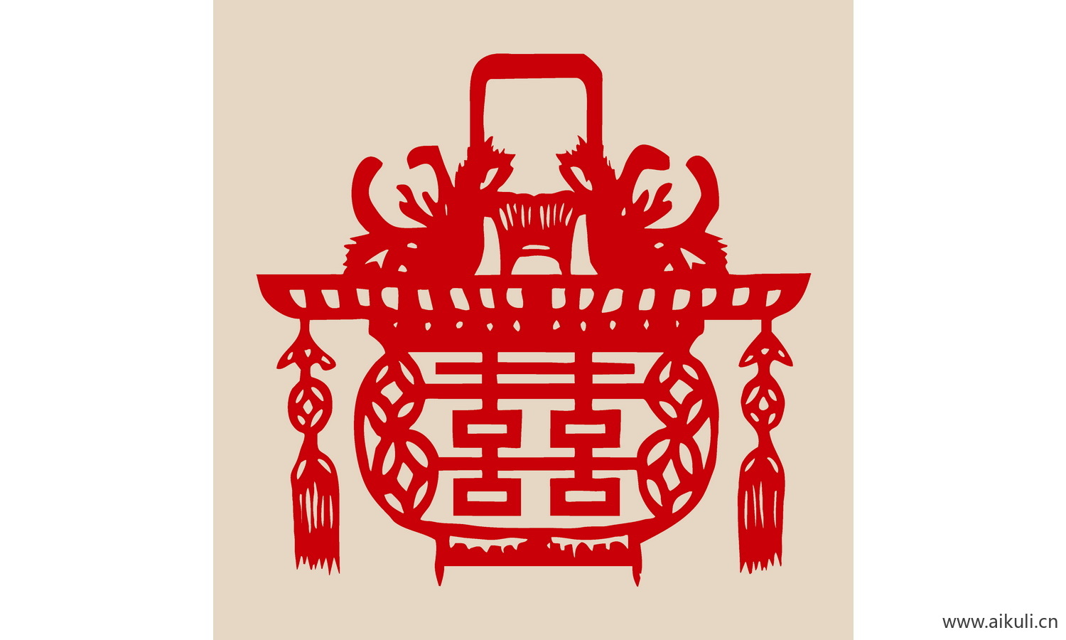 中式传统艺术H-PSD分层婚庆双喜喜字