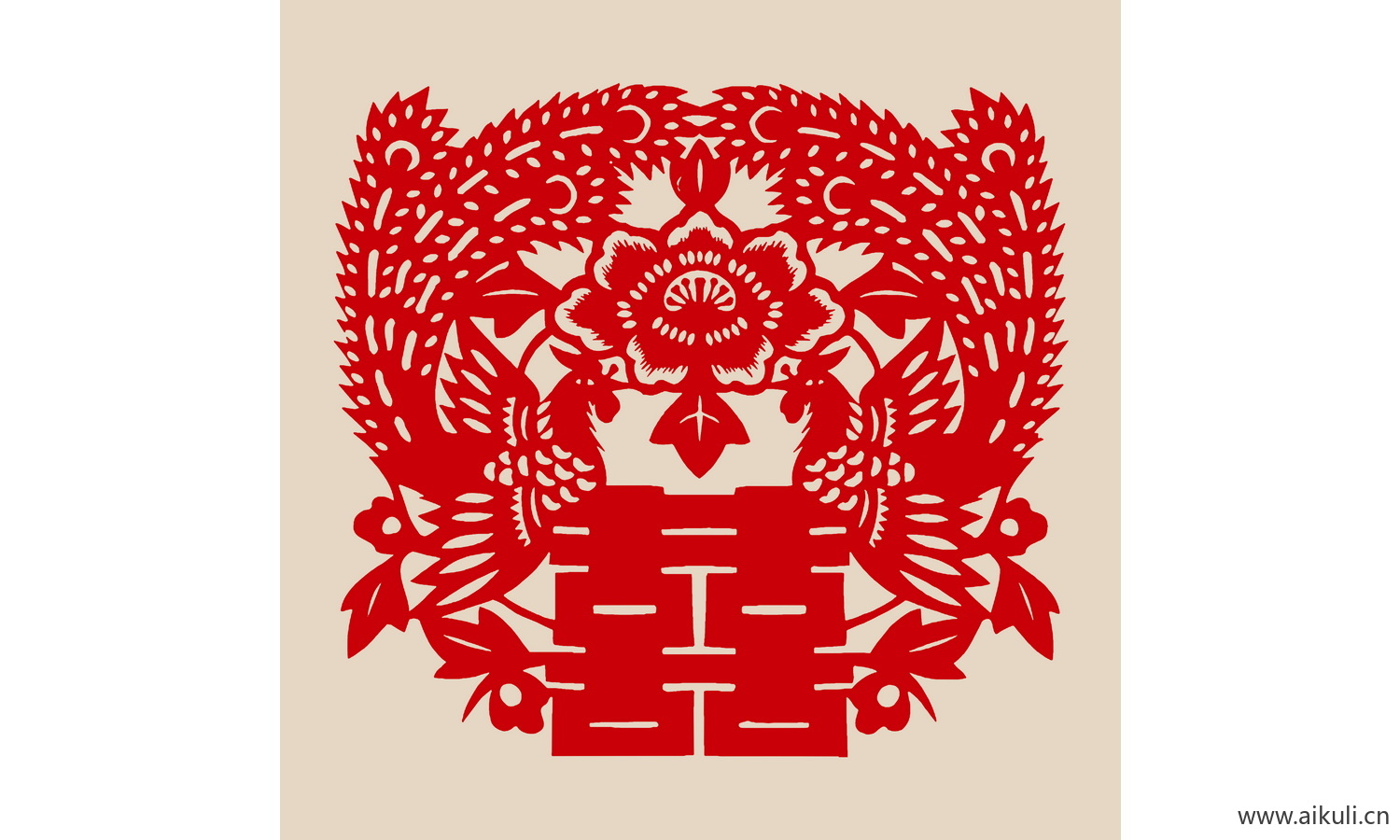 中式传统婚庆双喜喜字剪纸剪影11-PSD分层
