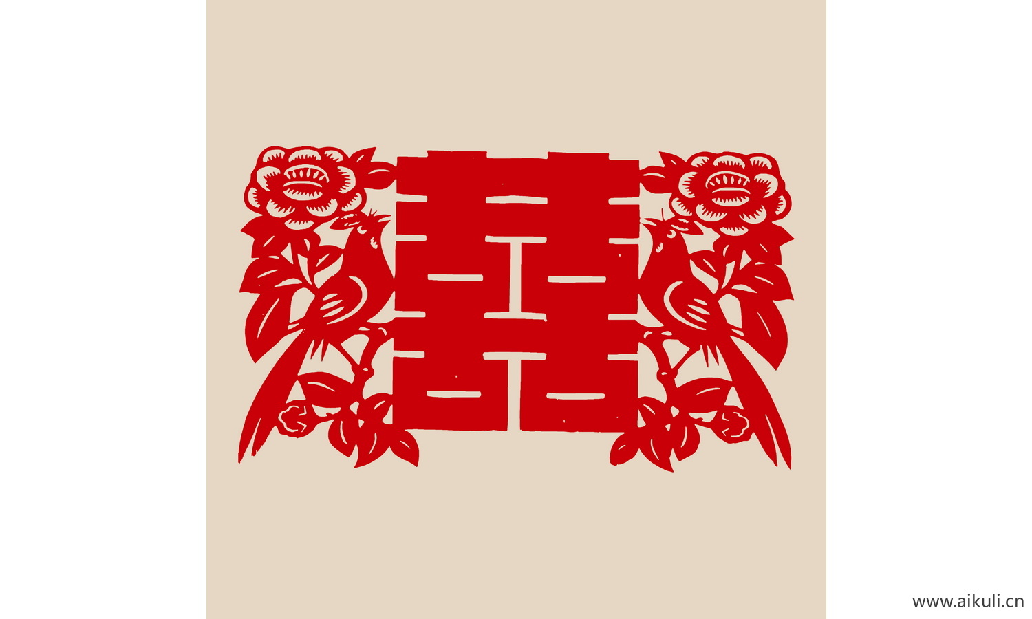 传统艺术F-PSD分层婚庆双喜喜字剪纸剪影