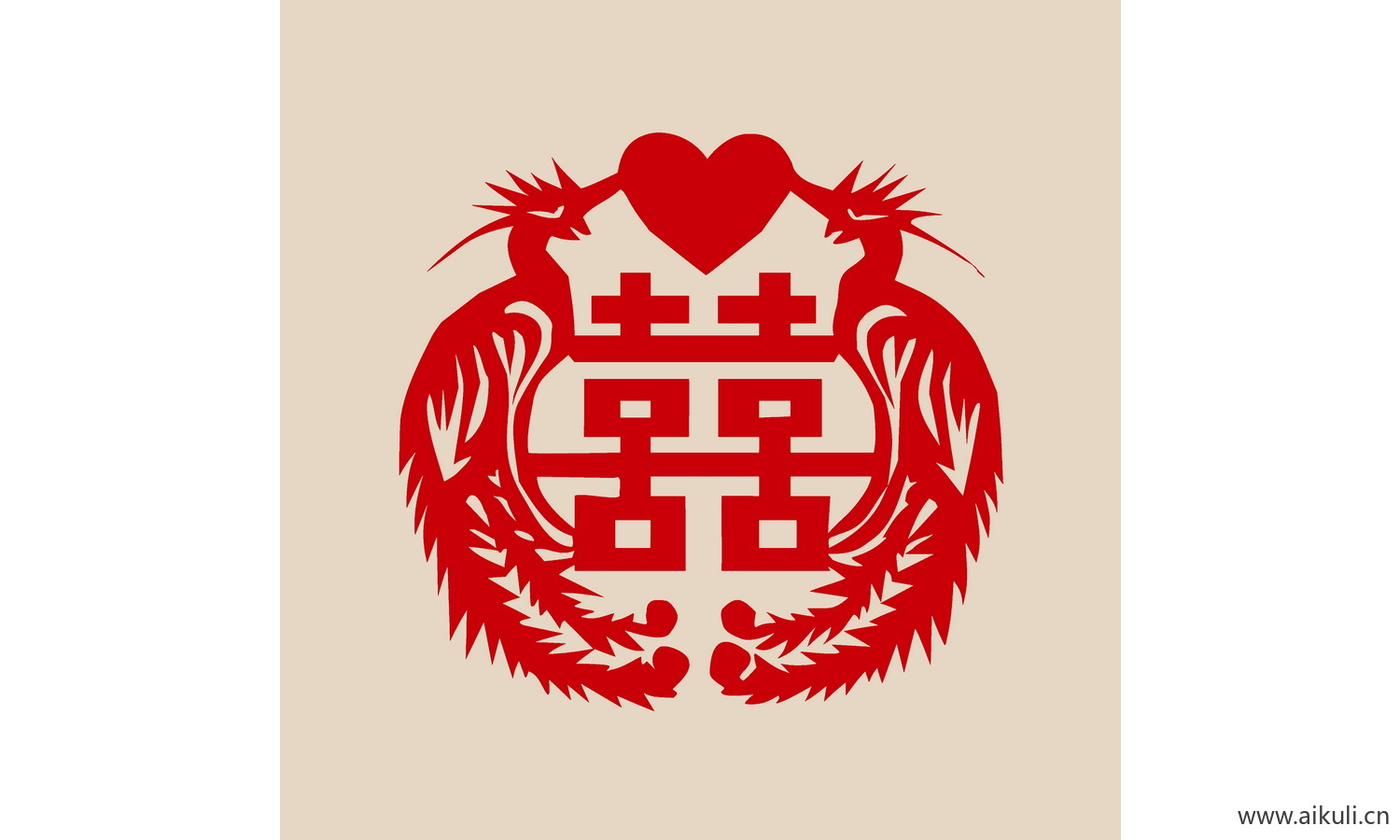 中式传统艺术L-PSD分层婚庆双喜喜字