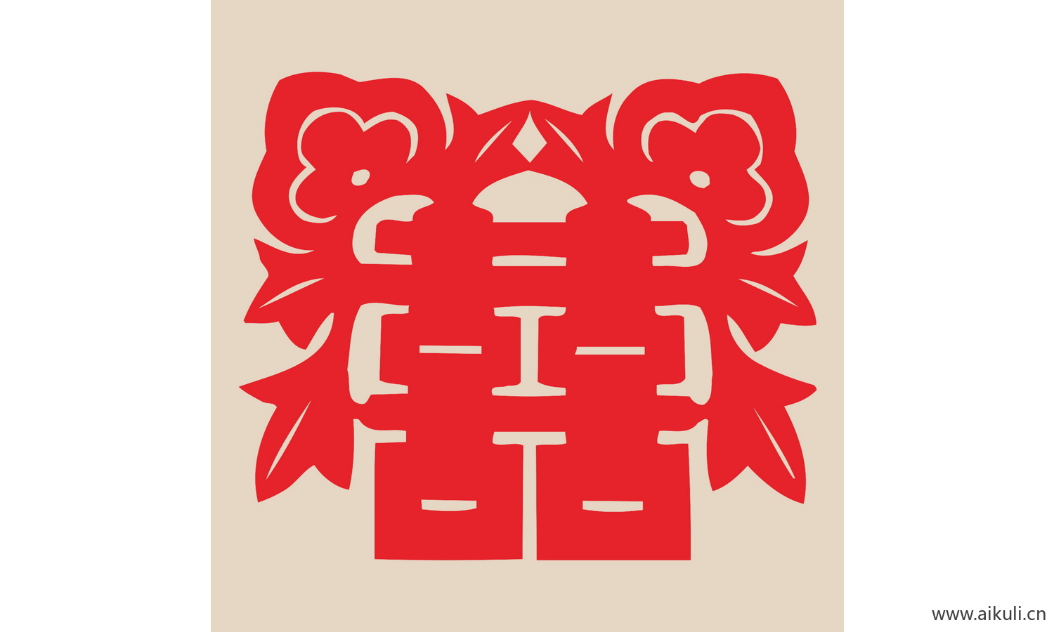 Q-PSD分层婚庆双喜喜字传统艺术剪纸剪影