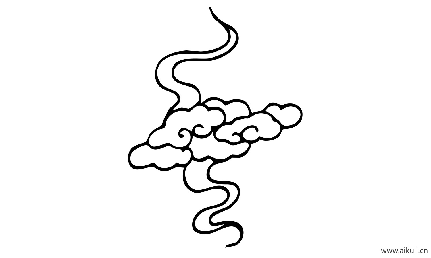 中式云纹祥云图形EPS-D矢量免扣