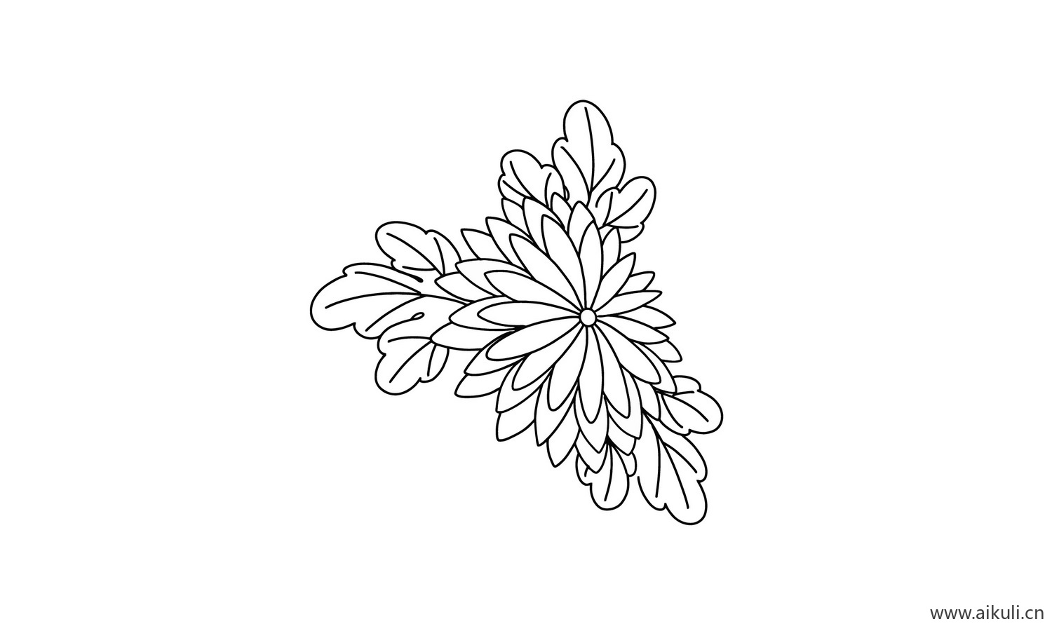 菊花纹花草纹图形AI-D矢量免扣