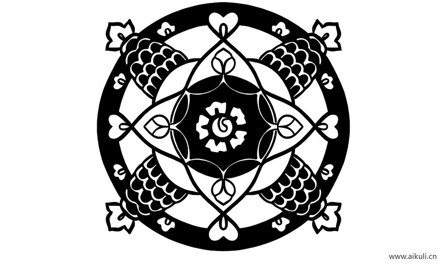 隋唐时期宝相花纹图形E-PNG免扣