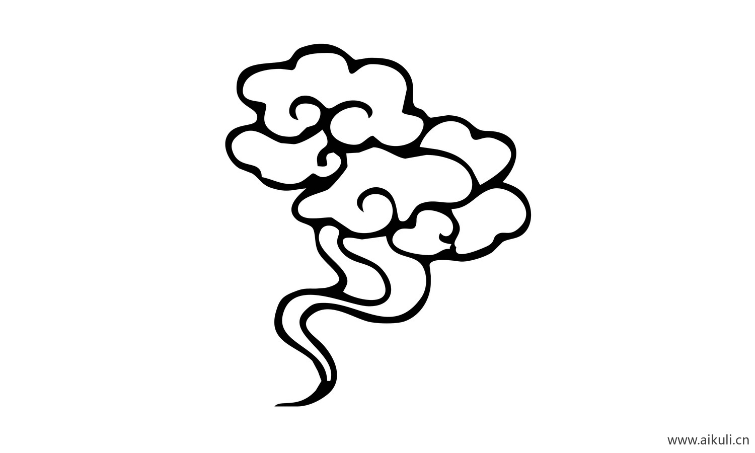 中式云纹祥云图形EPS-B矢量免扣