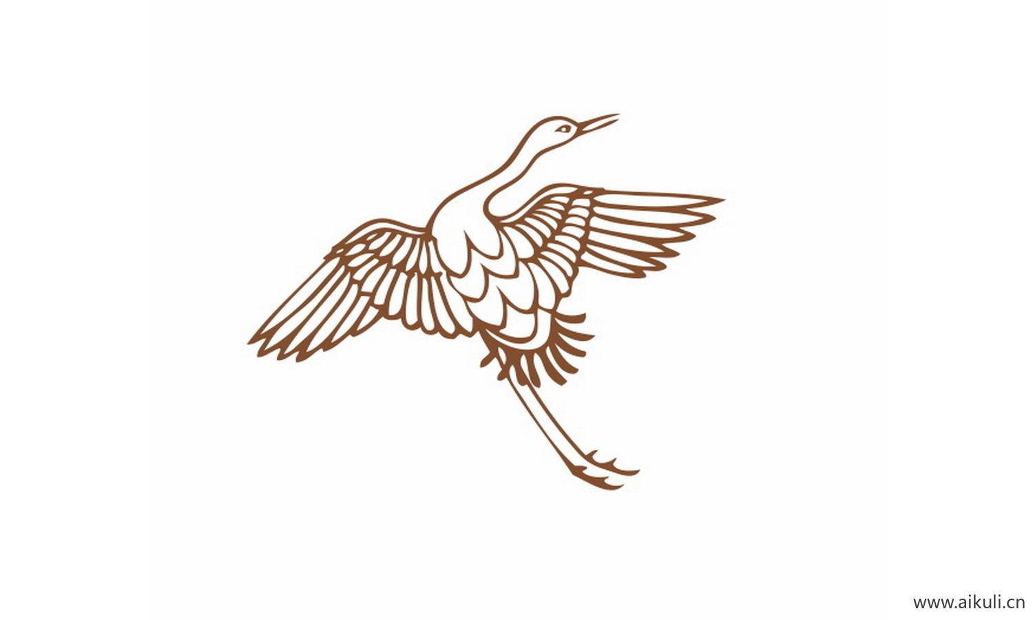 鹤纹鸟类花纹图形CDR-E矢量免扣