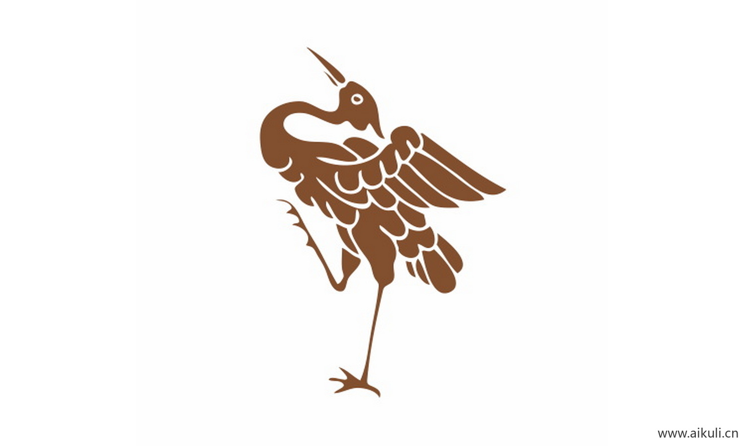 鹤纹鸟类花纹图形CDR-D矢量免扣