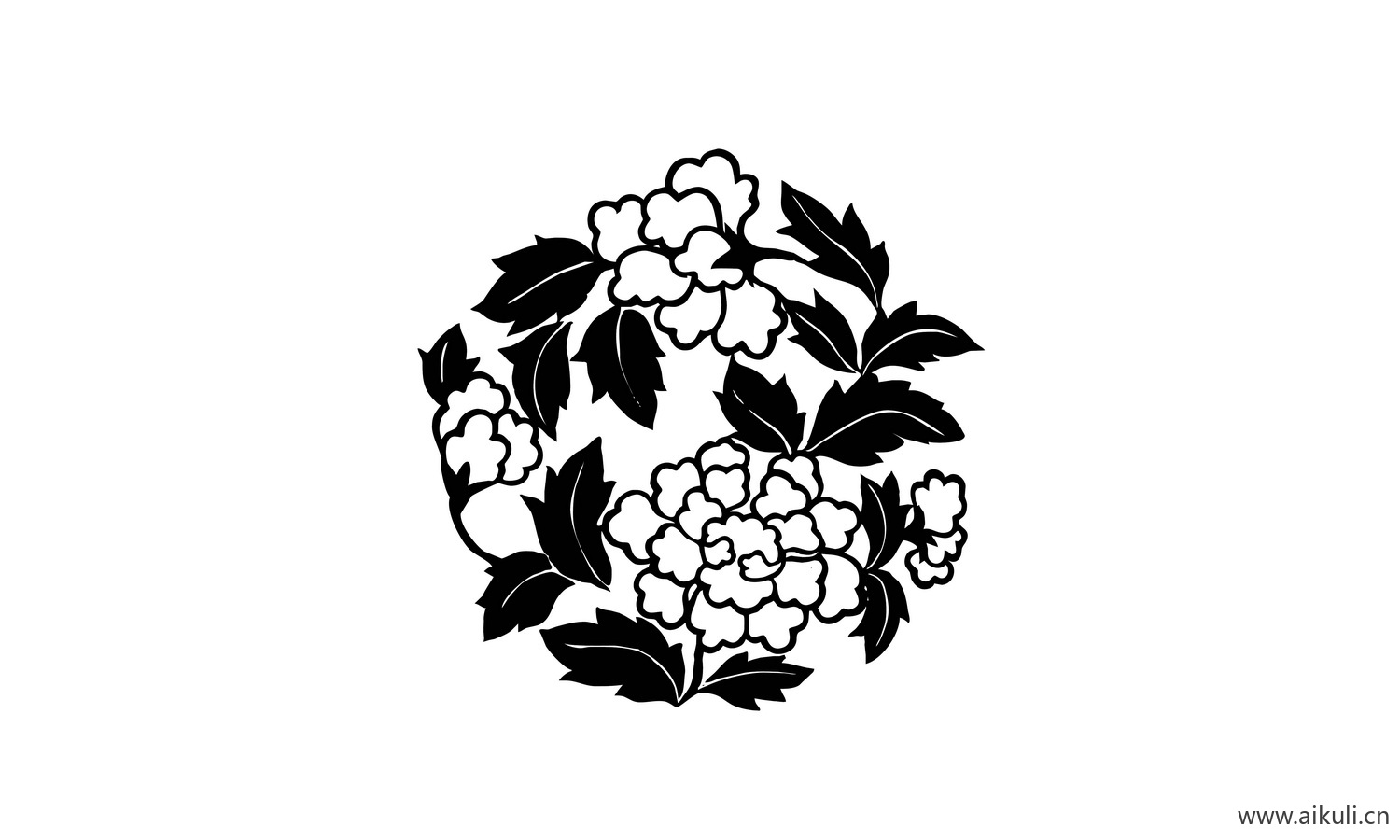 牡丹纹花植物纹图形AI-D矢量免扣