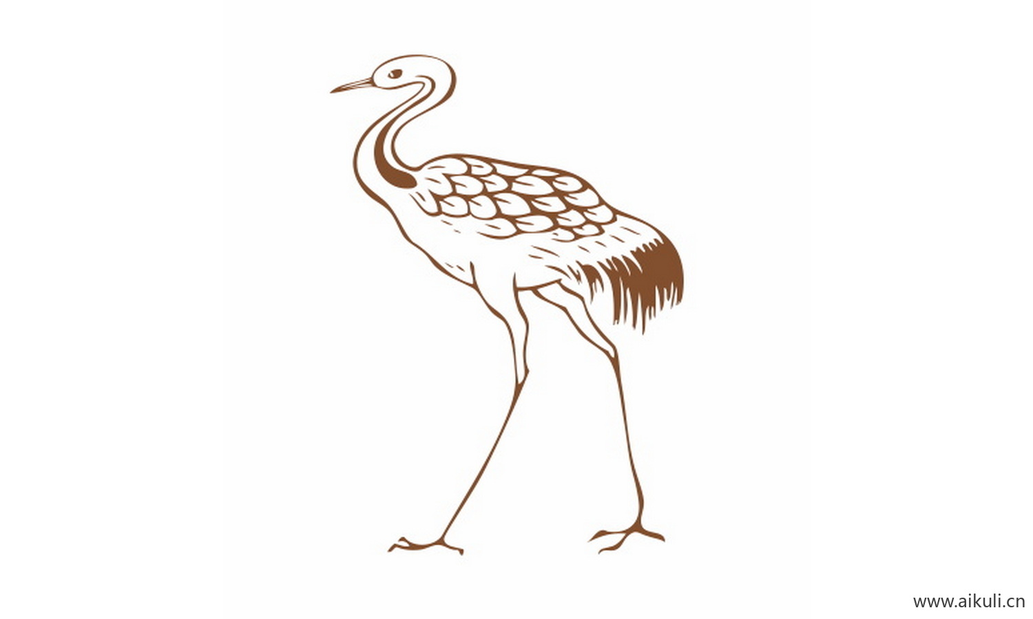 鹤纹鸟类花纹图形CDR-B矢量免扣