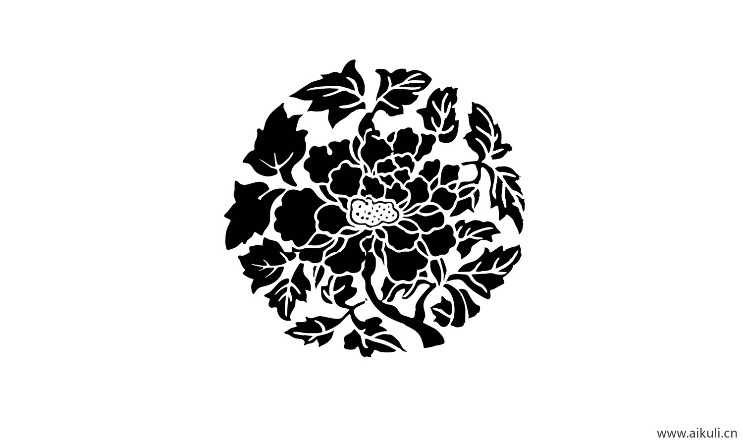 牡丹纹花植物纹图形AI-A矢量免扣