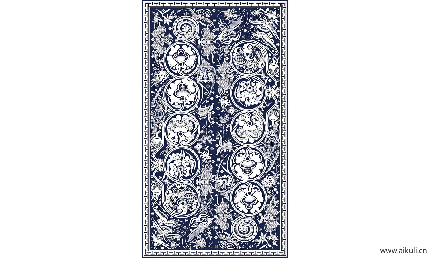 蝶纹地毯花纹图形AI矢量图