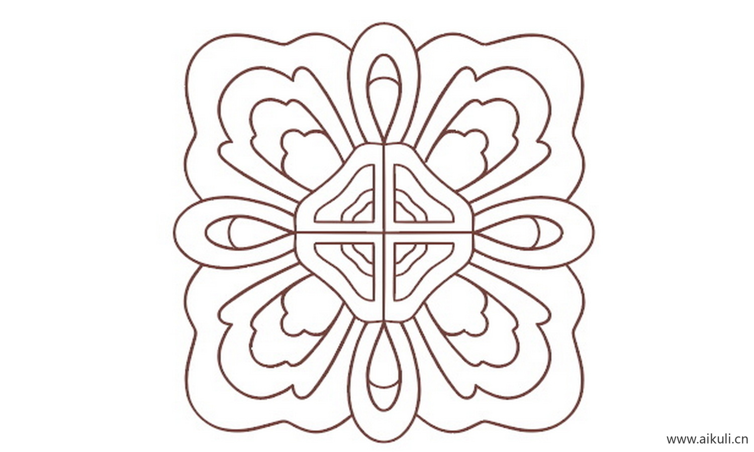 隋唐时期宝相花纹图形L-PNG免扣