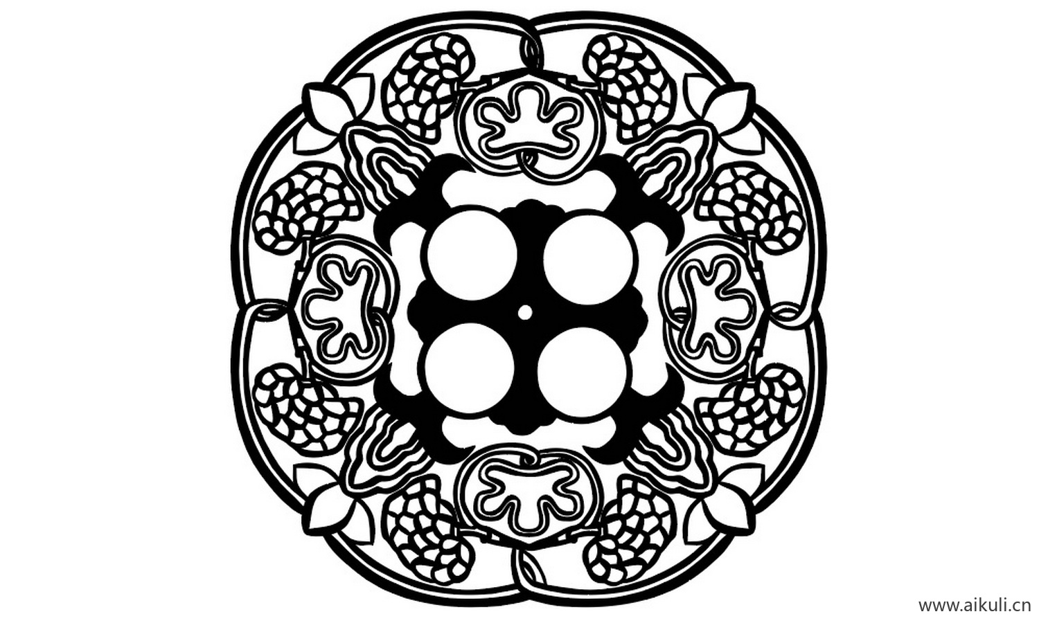 隋唐时期宝相花纹图形D-PNG免扣