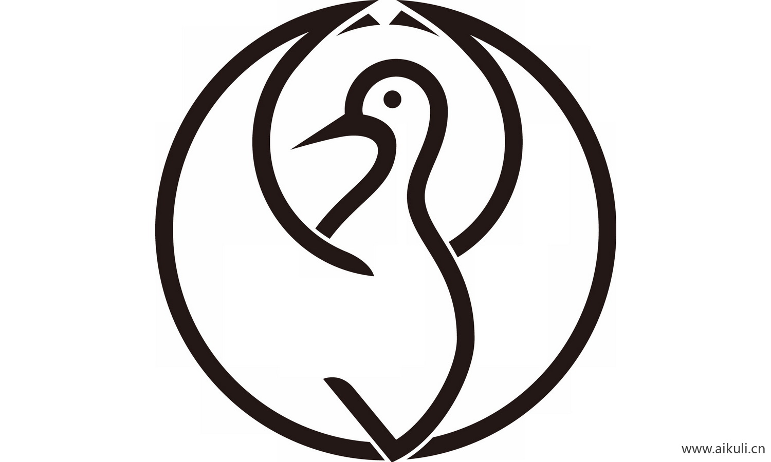 鹤纹鸟类花纹图形EPS-D矢量免扣