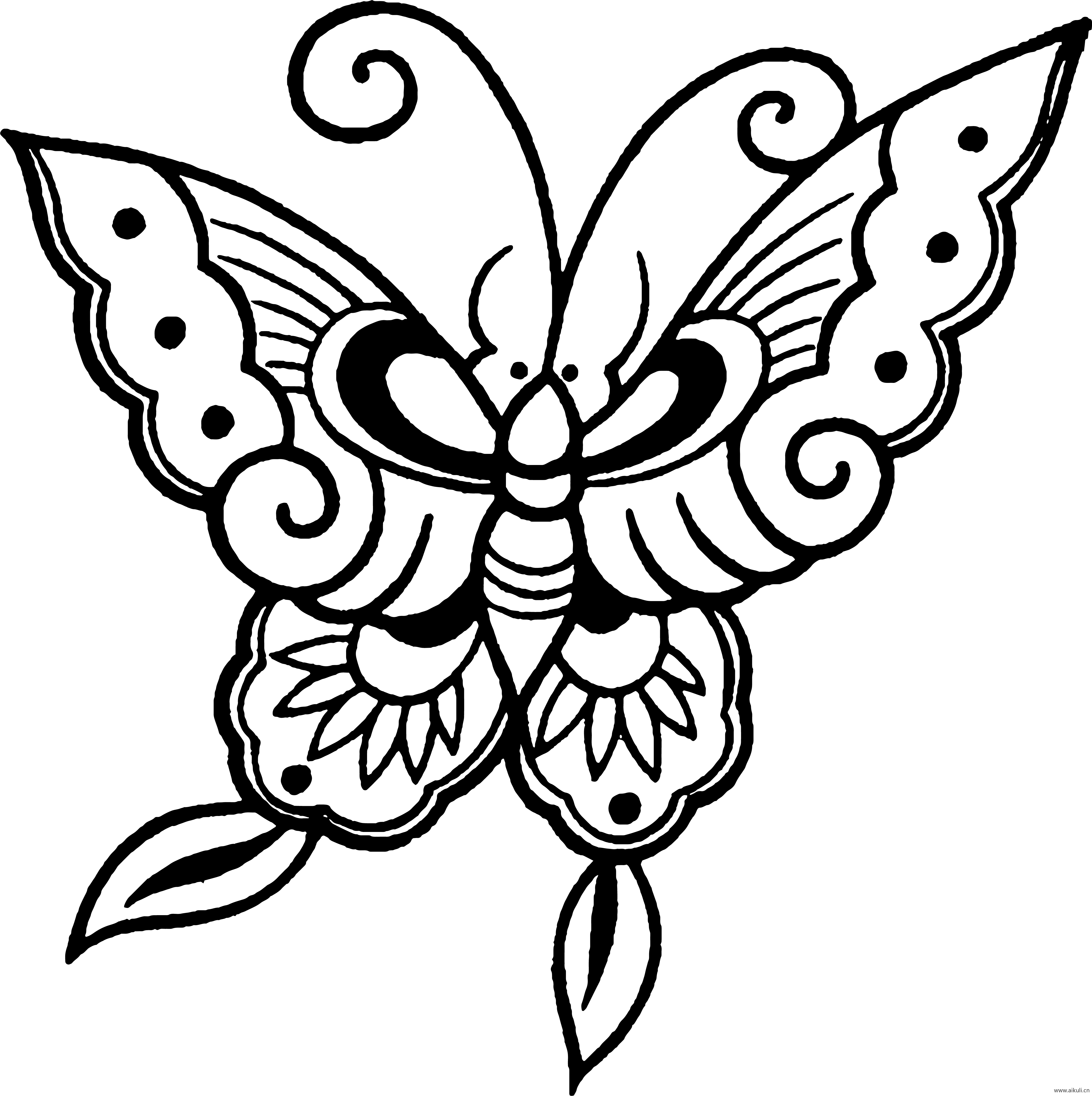 蝴蝶花纹图形PNG免扣 (1)