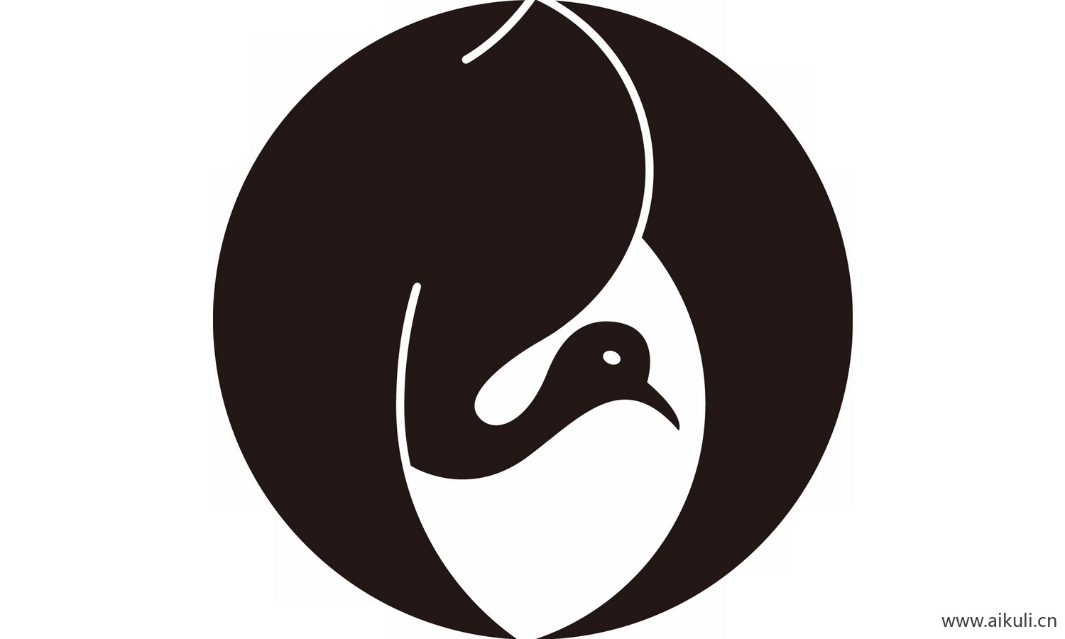 鹤纹鸟类花纹图形EPS-I矢量免扣