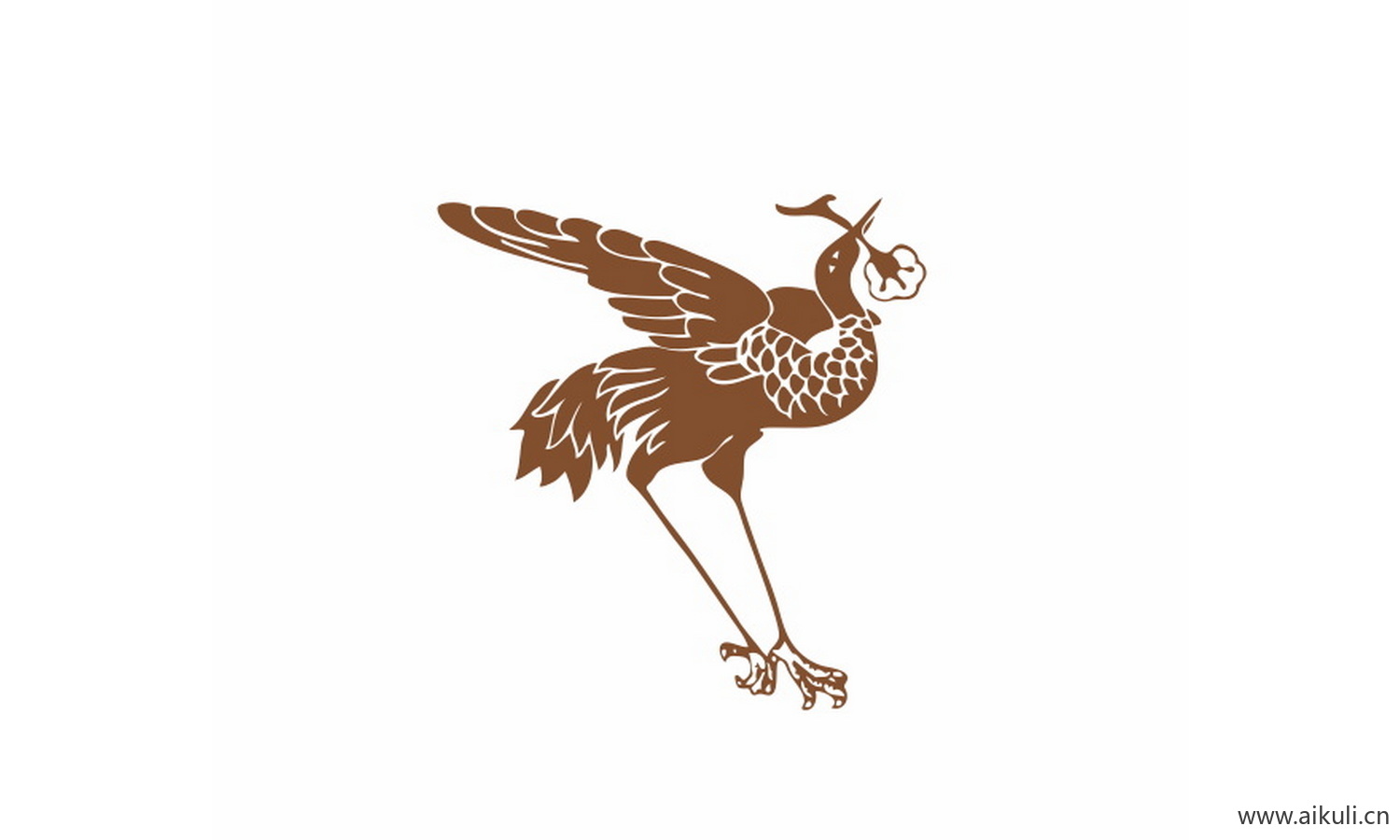 鹤纹鸟类花纹图形CDR-C矢量免扣