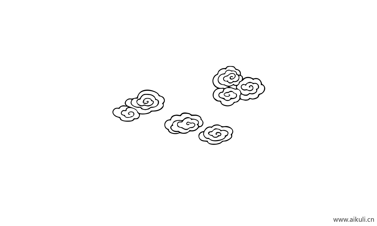 中式云纹祥云图形EPS-A矢量免扣