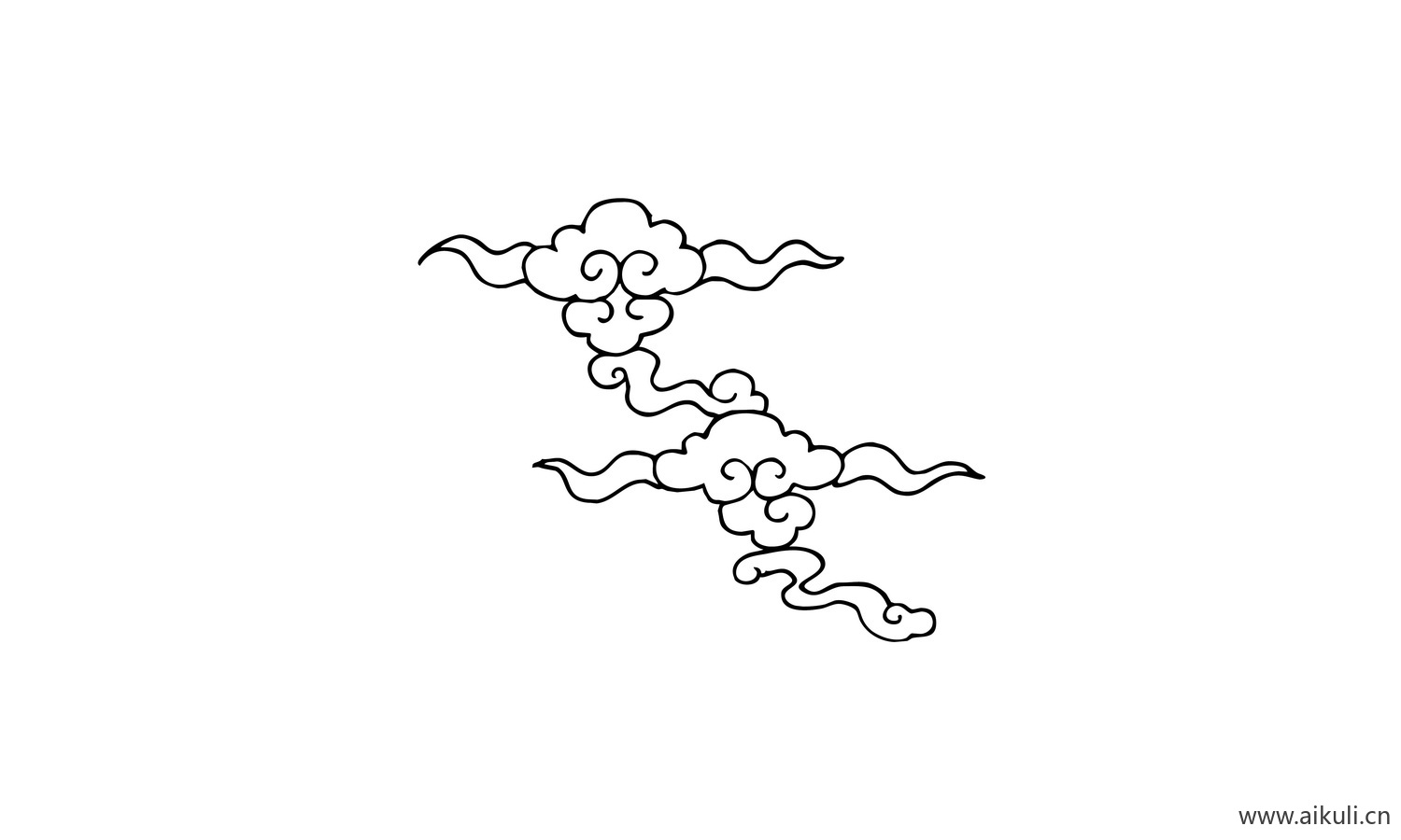 中式云纹祥云图形EPS-E矢量免扣