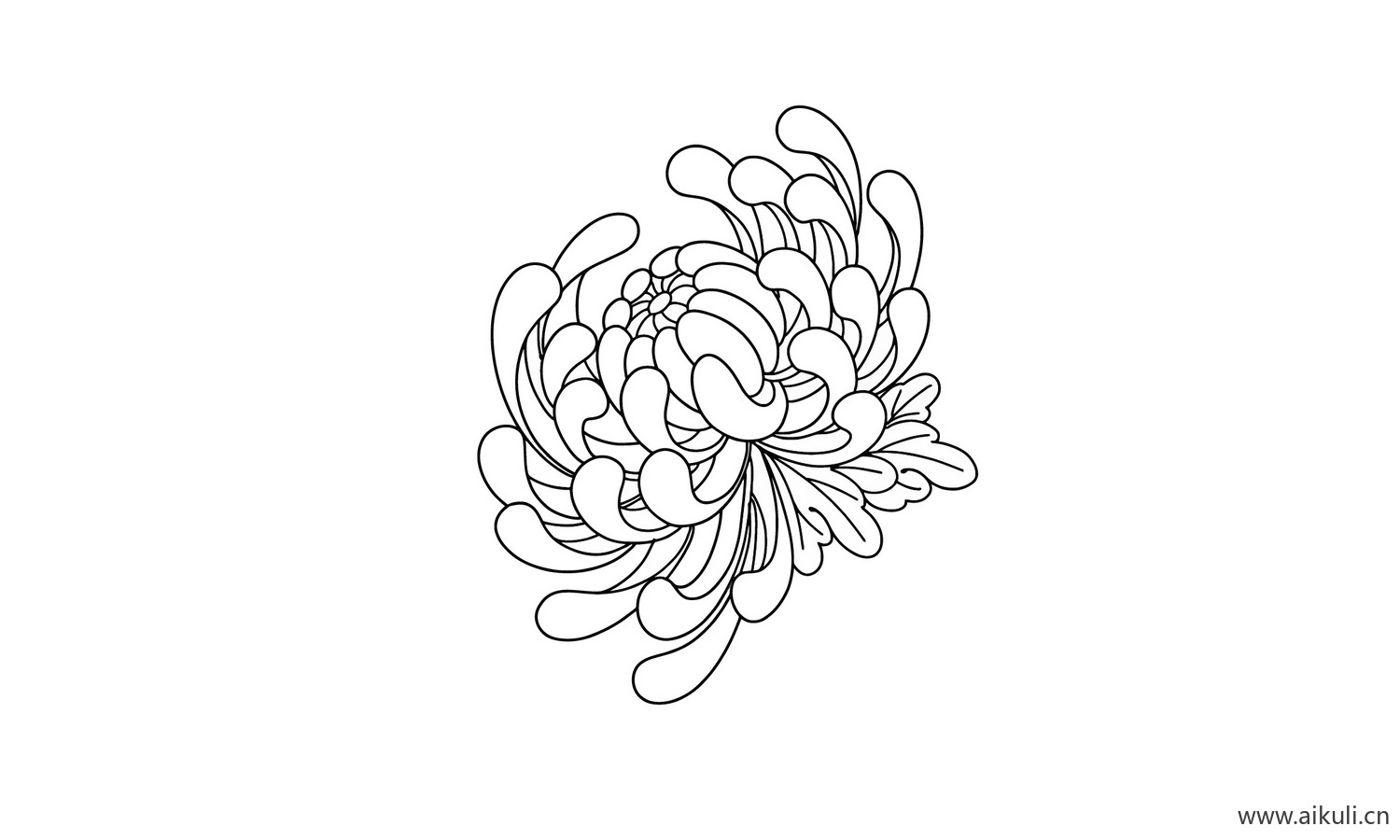 菊花纹花草纹图形AI-B矢量免扣