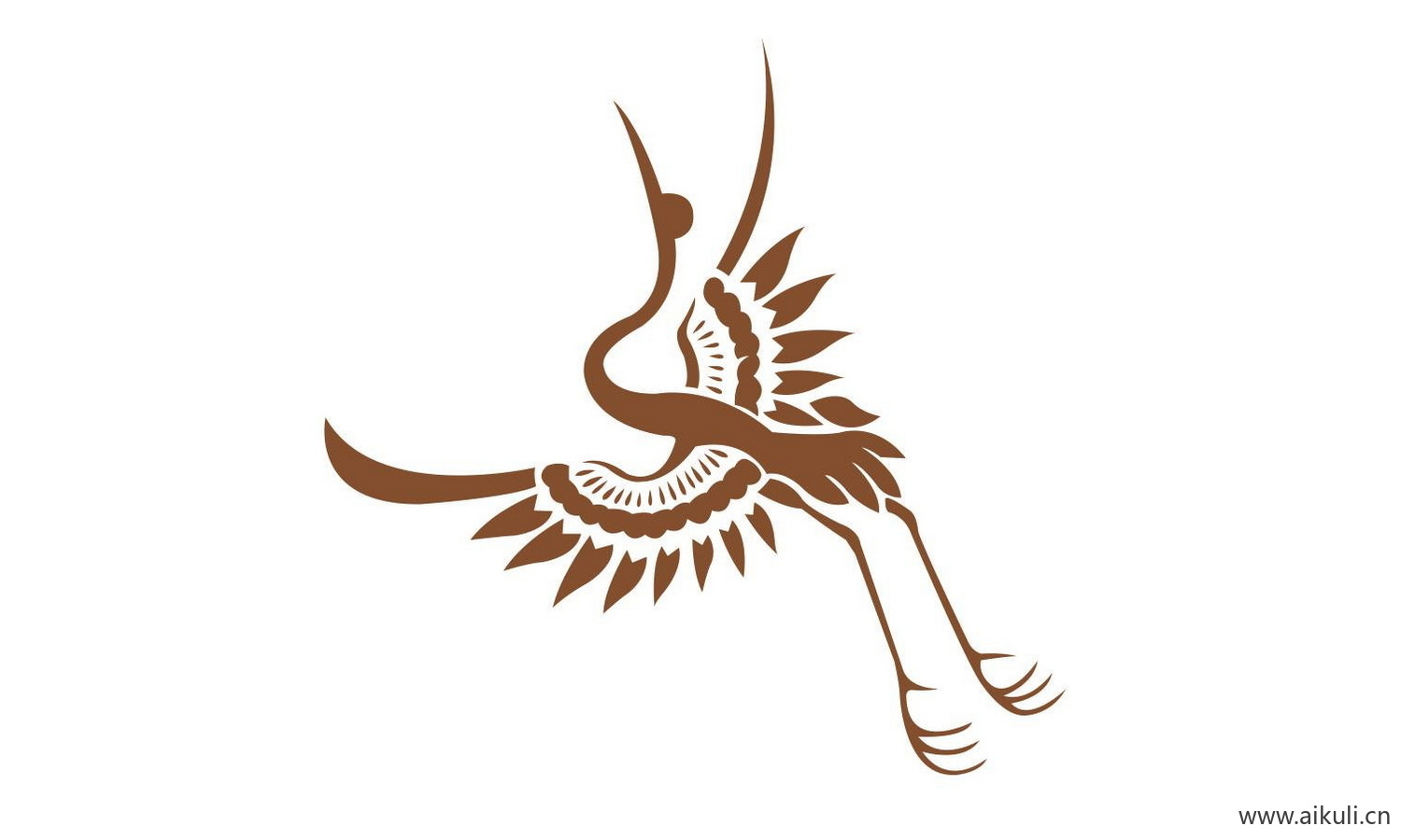 鹤纹鸟类花纹图形CDR-A矢量免扣