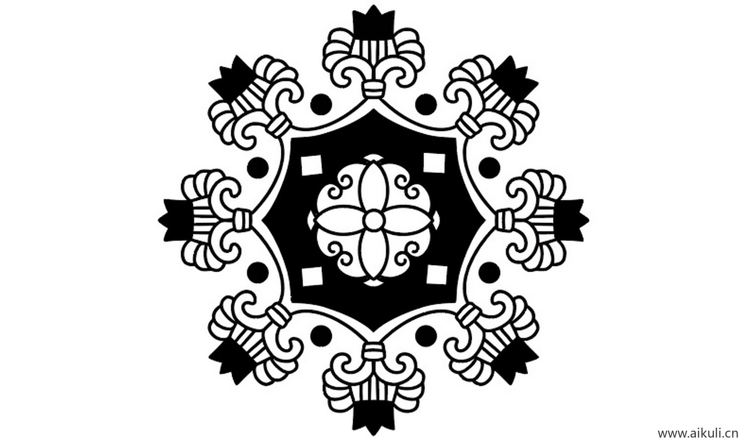 隋唐时期宝相花纹图形H-PNG免扣