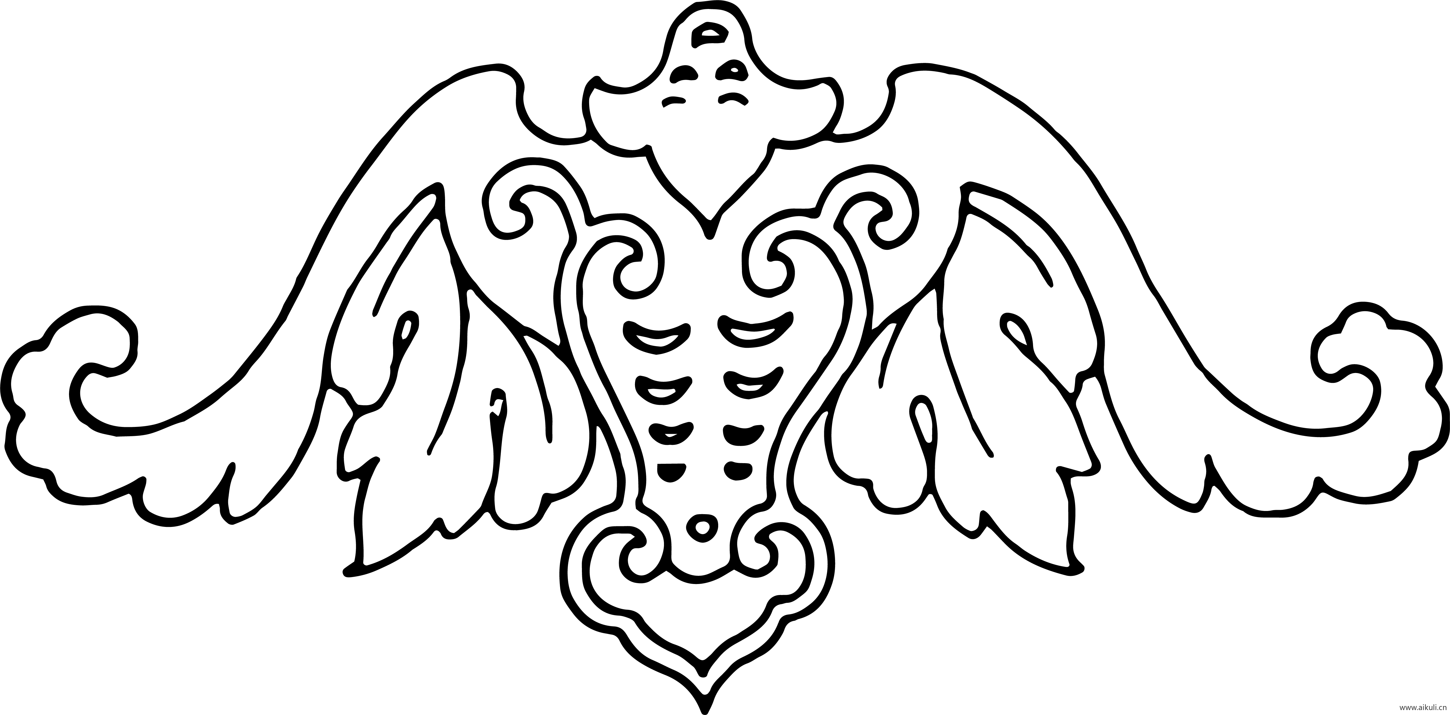 蝙蝠纹图形O-PNG免扣