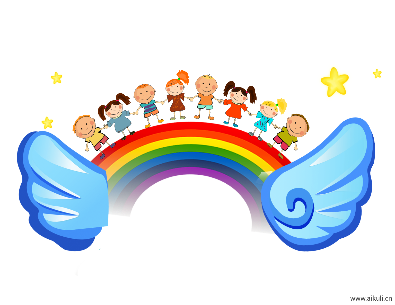 彩虹水彩彩虹彩虹飘带PNG