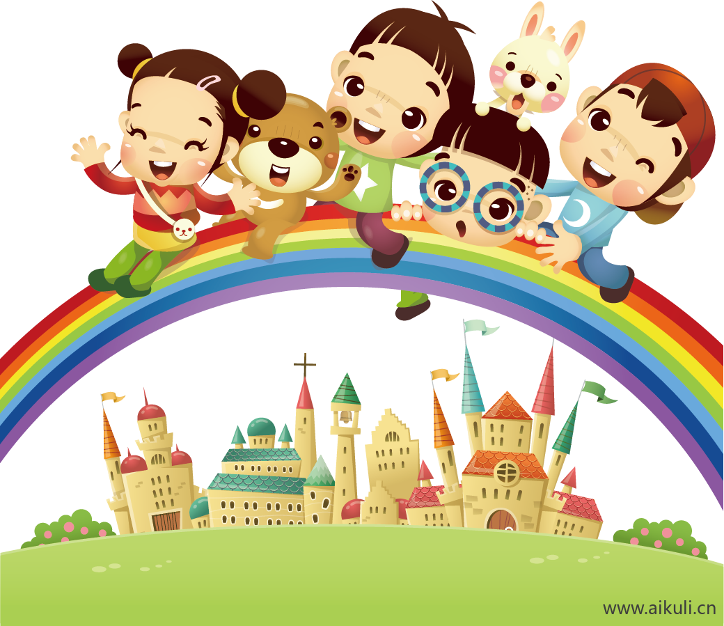 水彩彩虹彩虹飘带PNG